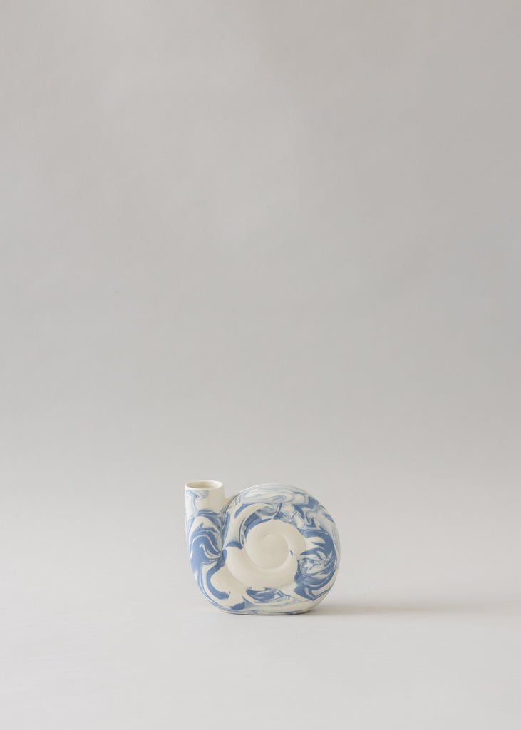 Maja Florell Spiral Vase Handmade Ceramic Sculpture Light Blue Organic Shape Interior