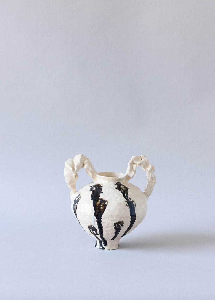 Samantha Kerdine My Feelings Are Melting 7 Handmade Black And White Vase Unique Sculpture Original Ceramic Contemporary Artwork 