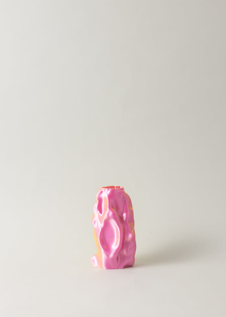 Niklas Jeroch Organic Angel Vase Pink Yellow Chrome 3D Printed Artwork Sculpture Futuristic Interior Decor Detailed