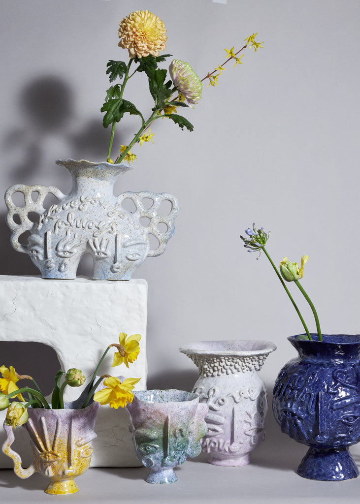 Dina Sandberg Love Letter Sculptures Vases Ceramics Handmade Glazed Ceramic 