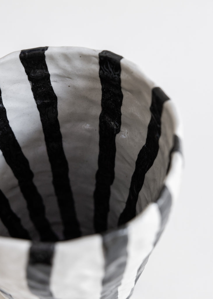 Emelie Thornadtsson Striped Vase Ceramic Artwork Handmase Art