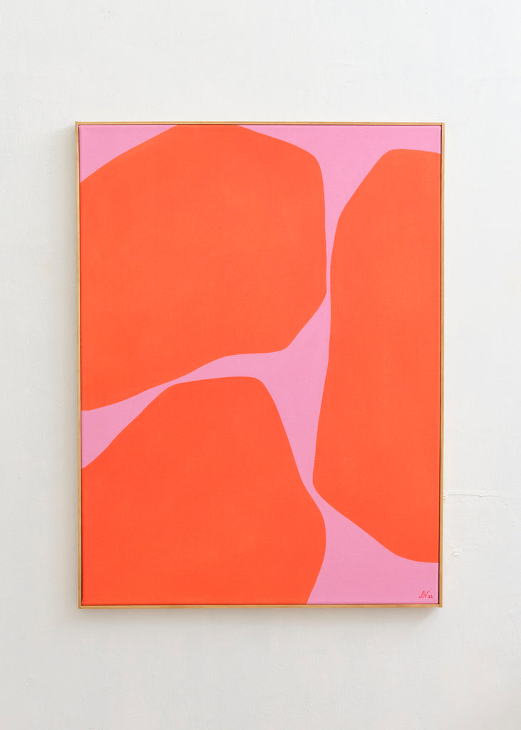 Lerke Nennemann Pink Orange I Artwork Wall Art Abstract Handmade 