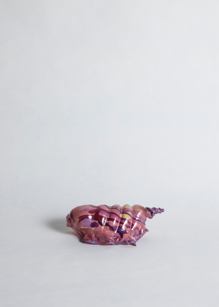 Tillie Burden Tropical Shell Artwork Sculpture Glass Art Handmade Unique Pink Colour Artist
