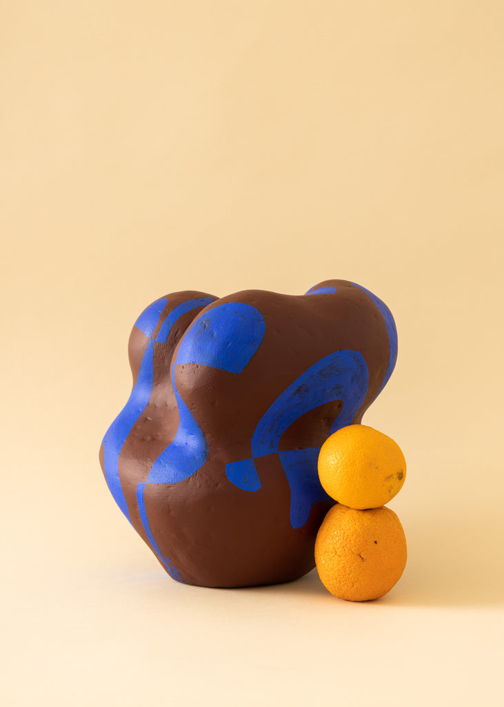 Amanda Malm No Hard Feelings Sculpture Handmade Sculptures Abstract Artwork Contemporary Art Female Artist Clay Art Original Blue Brown