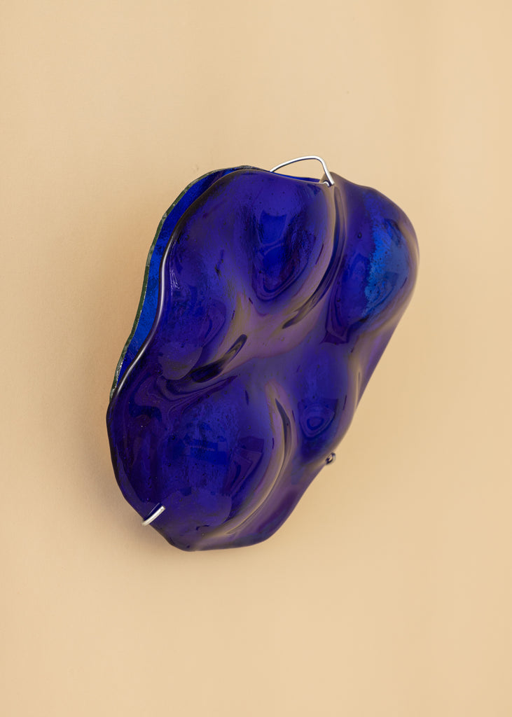 Amanda Malm Soft Serve Glass Sculpture Handmade Wall Art Original Artwork Blue Art Sculptural