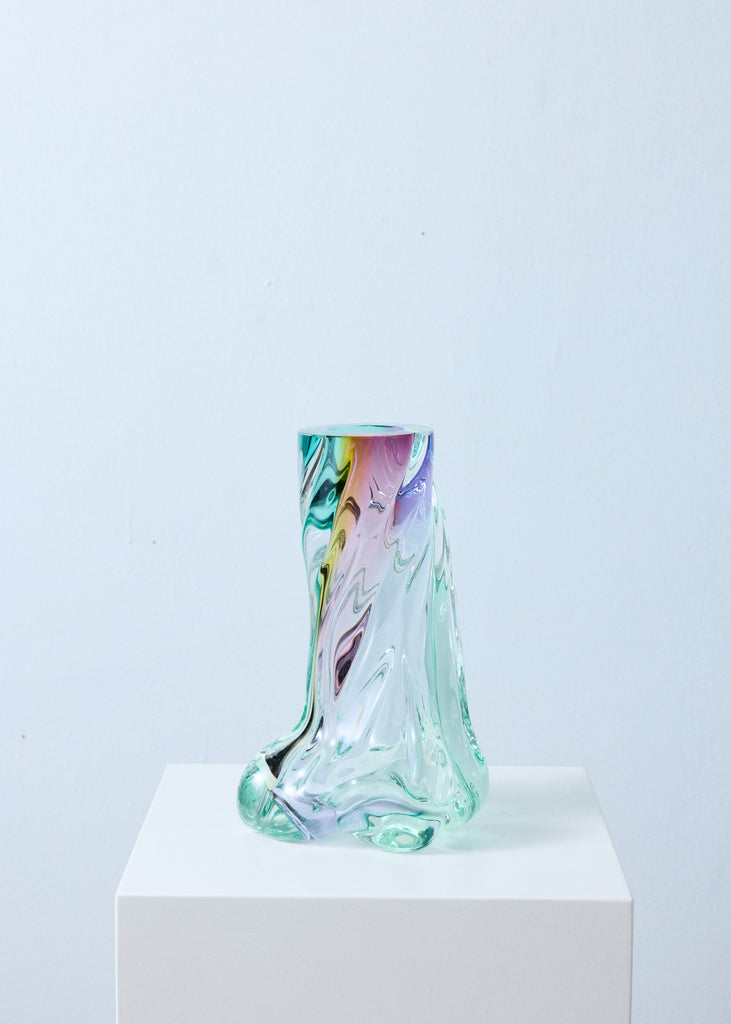 Ammy Olofsson Flowy Spectrum Vase Colourful Art Contemporary Artwork Glass Vase Recycled Glass Sculpture
