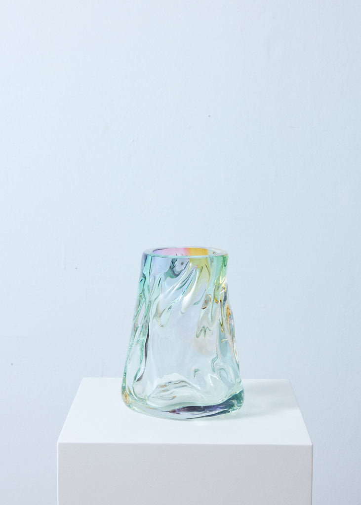Ammy Olofsson Flowy Spectrum Vase Unique Sculptural Glass Handmade Mouth-Blown Glass Sculpture One-Of-A-Kind Art Modern Artwork 