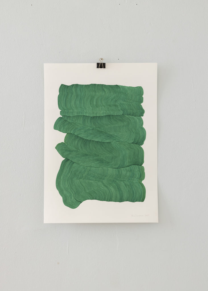 Anna Norrgrann Rhythm A2 Drawing Green Original Artwork