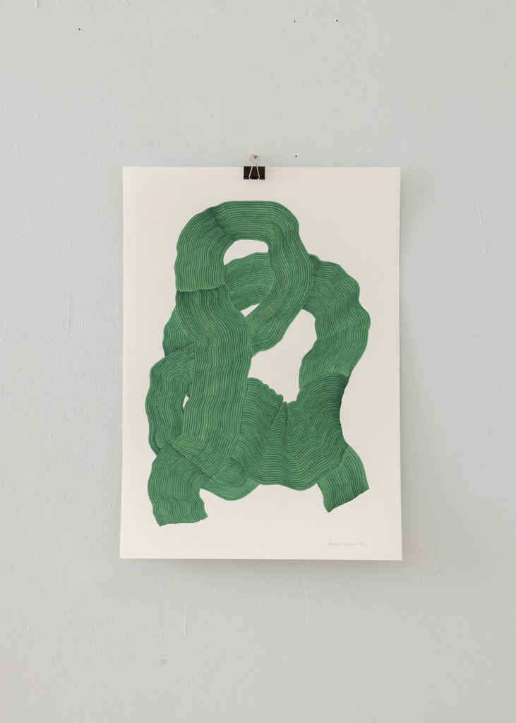 Anna Norrgrann Rhythm A2 Drawing Green Original Handmade  