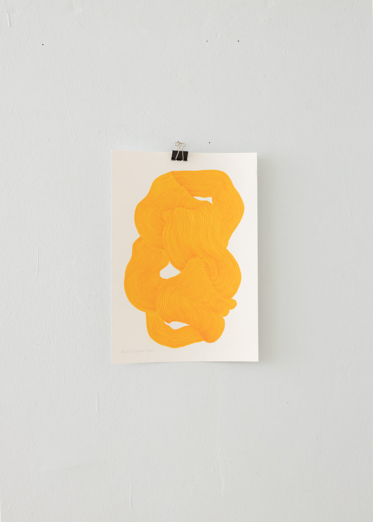 Anna Norrgrann Rhythm A3 Drawing Yellow Orange Ink 