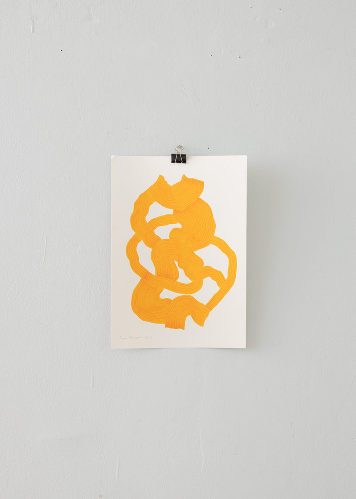 Anna Norrgrann Rhythm A3 Drawing Yellow Handmade Contemporary 