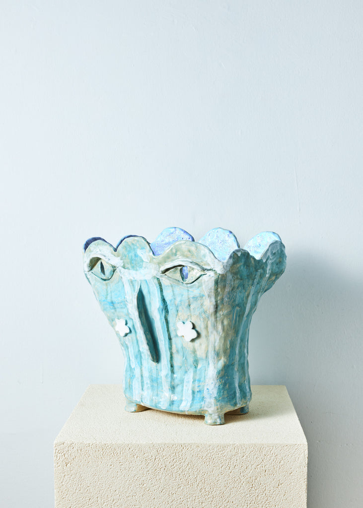 Anna Tedestam Handmade Pot Ceramic Vase Eclectic Art Style Contemporary Artwork Playful Art Style Affordable Art Glazed Ceramics Sculpture Sculptural Artwork