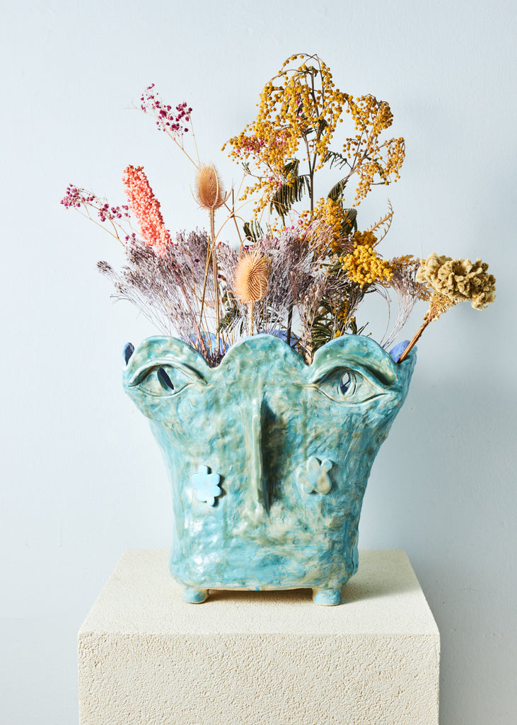 Anna Tedestam Handmade Pot Ceramic Vase Eclectic Art Style Contemporary Artwork Playful Art Style Affordable Art Glazed Ceramics Sculpture Sculptural Artwork