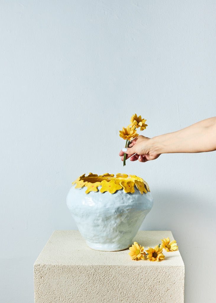 Anna Tedestam Handmade Pot Ceramic Vase Eclectic Art Style Contemporary Artwork Playful Art Style Affordable Art Glazed Ceramics Sculpture Sculptural Artwork