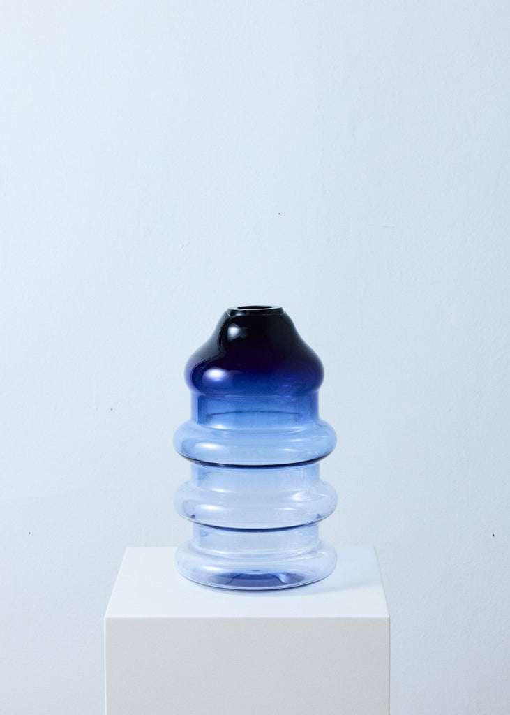 Anni Eckerman Kulta Vase Handmade Mouth-Blown Glass Sculpture Unique Blue Vase Colourful Art Modern Artwork Swedish Artist
