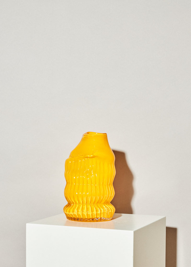 Anni Eckerman Glass Vase Colorful Playful Affordable Art Emerging Art Contemporary Art Craft Handmade Sculpture Yellow