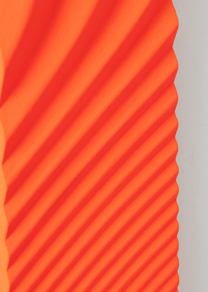 Arno Hoogland 3D Wall Sculpture Wave Orange Wood Detail 