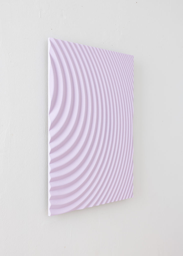 Arno Hoogland Wave Wooden 3D Wall Sculpture Lilac Side Handcrafted
