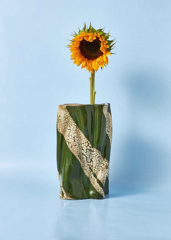Astrid Öhman Candy Vase Mini Vase Handmade Artwork Original Sculpture Glazed Female Artist Swedish Artist Green Vase