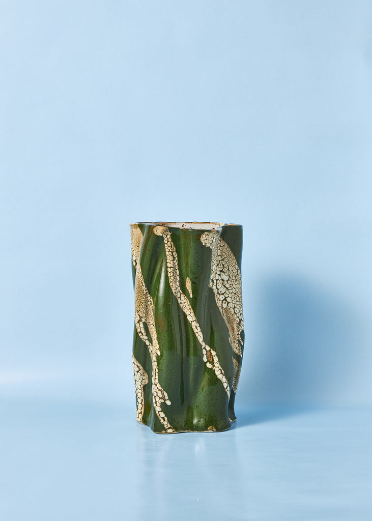 Astrid Öhman Green Candy Vase Mini Vase Handmade Artwork Original Sculpture Glazed Female Artist Swedish Artist Green Vase