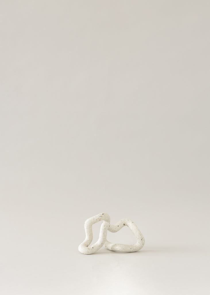 Emeli Höcks Magnolia Sculpture Handmade Artwork Sculptural Art Hand Sculpted Minimalistic Serene Interior Upcycled Ceramic Playful White