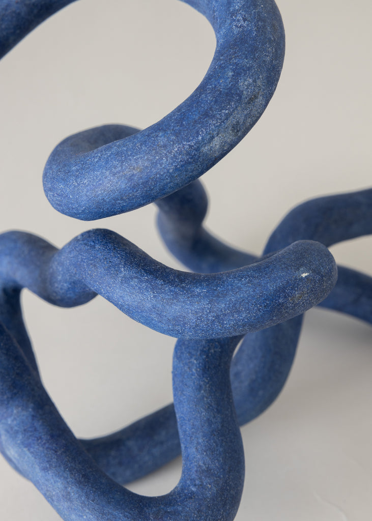 Emeli Höcks Sculpture Twirl Blue Artwork Organic Shapes Art Piece Collectable Contemporary