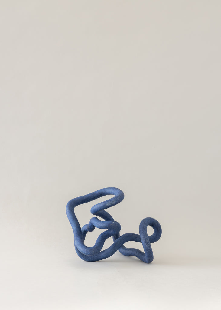 Emeli Höcks Sculpture Twirl Blue Artwork Organic Shapes Art Piece Collectable Sculptural Art