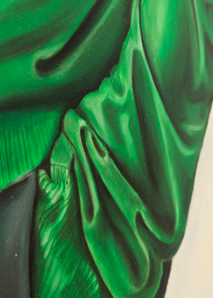 Fabio De Felice Realistic Painting Oil On Canvas Realism Figurative Green Artwork Original Art Hand Painted Detailed