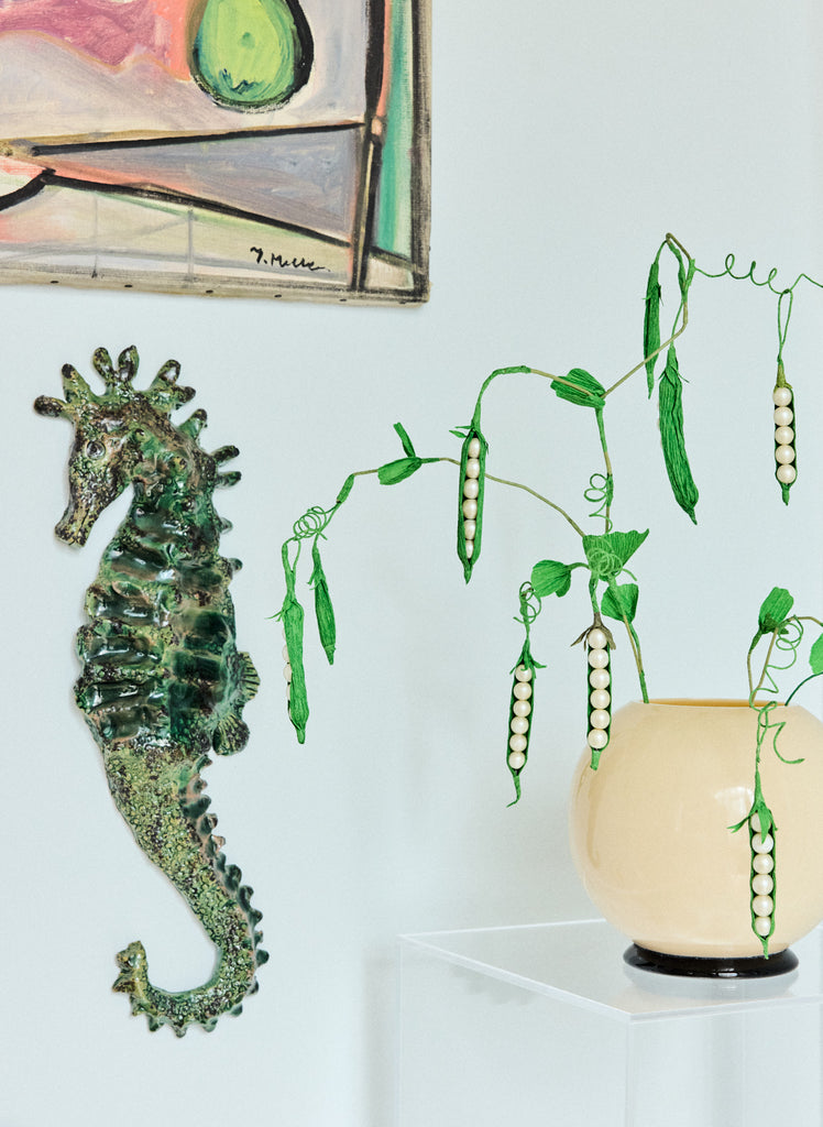 Gustav Broström Sea Horse #2 Wall Sculpture Green Unique Wall Art Preloved Artwork Vintage Art Thoughtfully Curated One-of-a-kind Handmade Wall Art