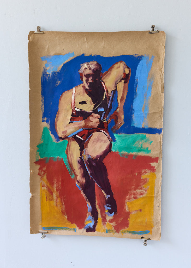 Gustav Broström Athlete Painting Colourful Art Preloved Artwork Vintage Art Hand-picked One Of A Kind Handmade Wall Art 
