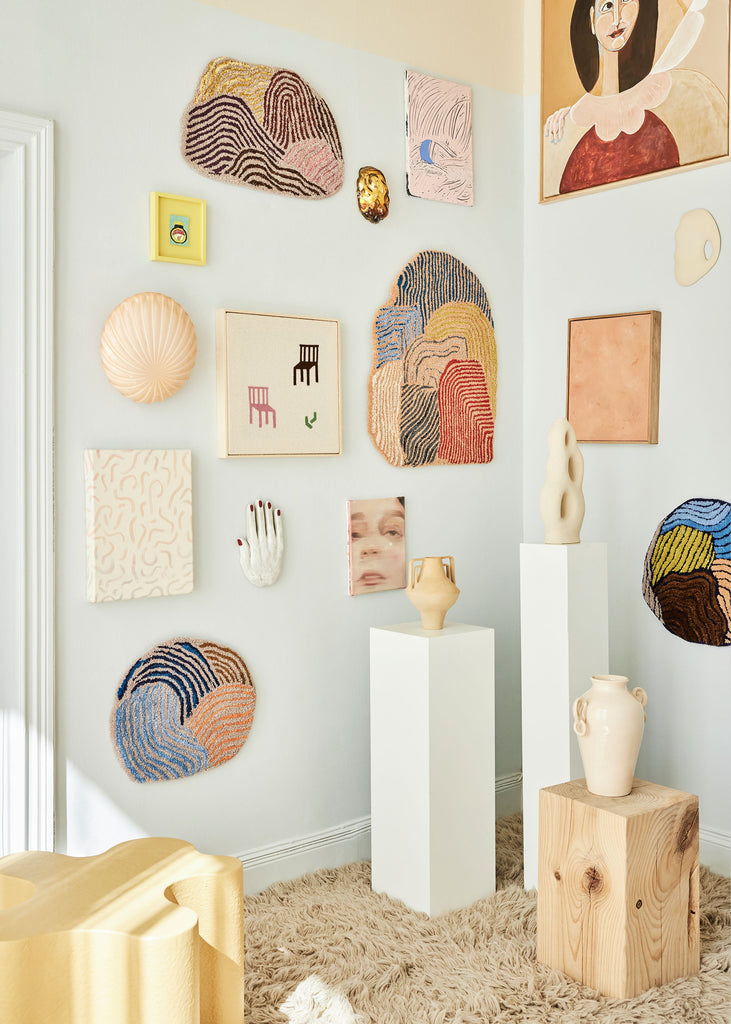 Johanna Landin Curves Handmade Wall Art Tufted Home Decor Affordable Art Collecting Buy Art Original Artwork Craftsmanship Textile Art