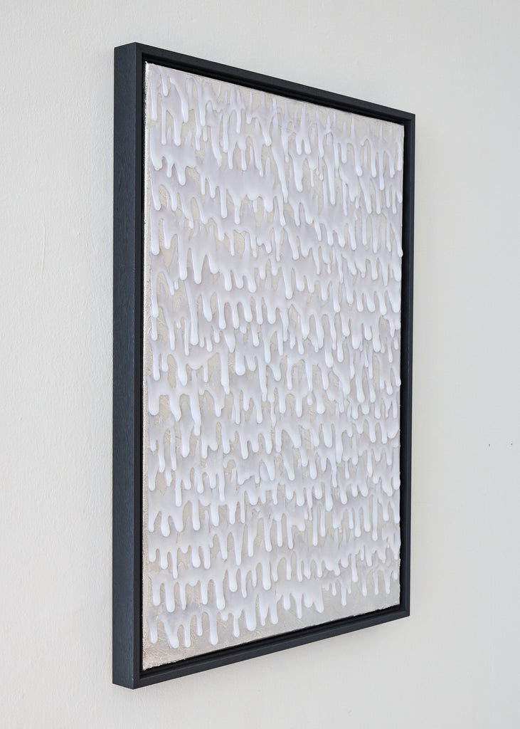 John Nordenstein Silver Painting Artistry Abstract Artwork Handmade Artwork Black Frame Swedish Artist Gallery Original Artwork Side Detail