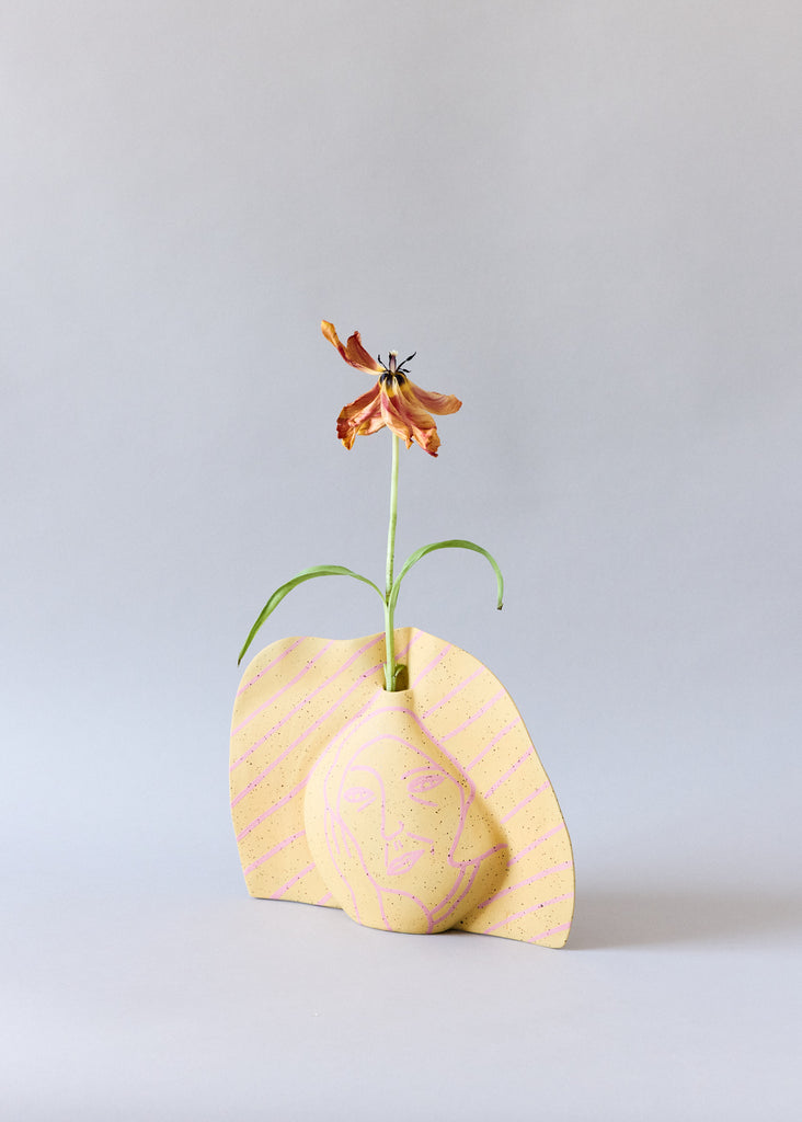 Jennie Petersen x Kerafakt Artist Collaboration Face Vase Side