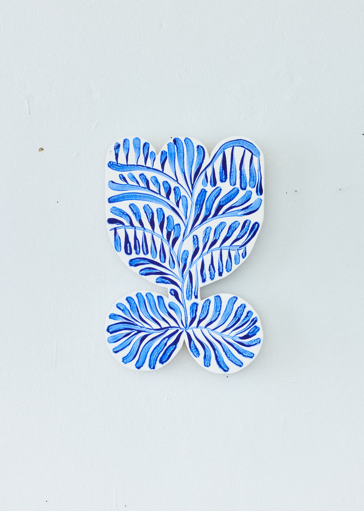 Laura Gröndahl Blue Flower Handmade Wood Sculpture Unique Wall Art Contemporary Art Finish Artist