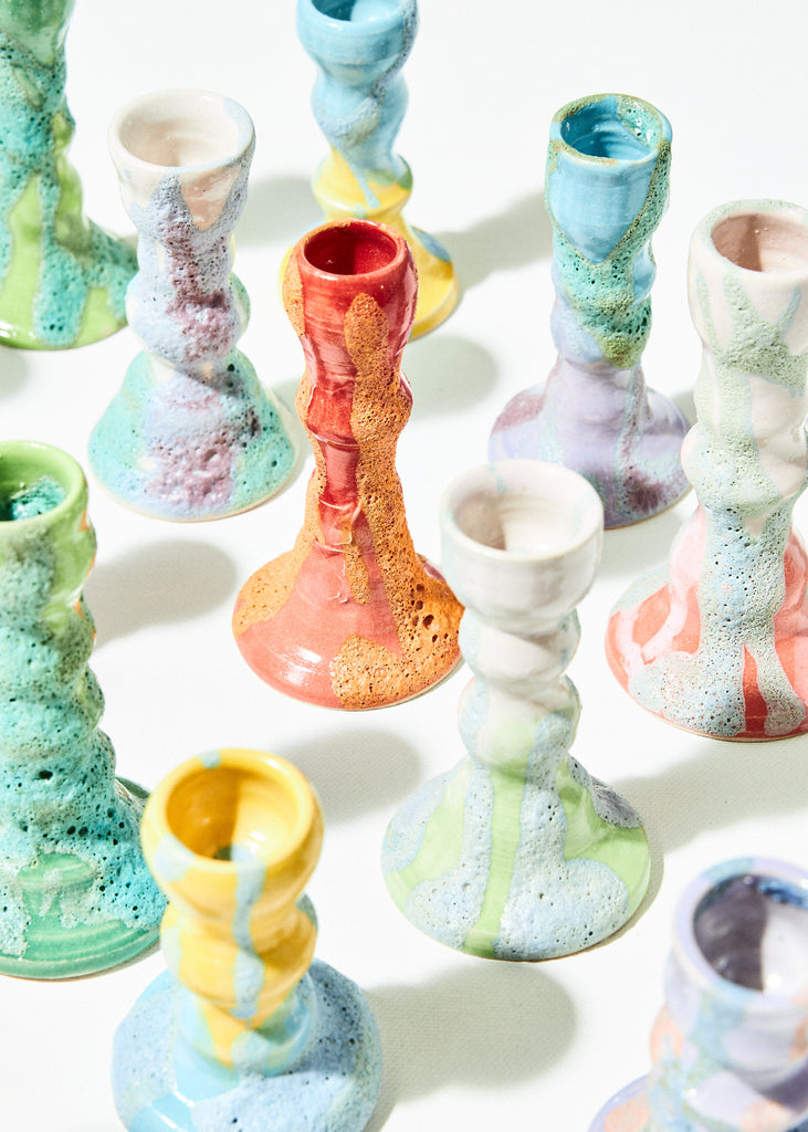 Lina E Ceramics Handmade Candle Holder Handcrafted Unique Playful Colorful Modern Art Home Decor Contemporary Art