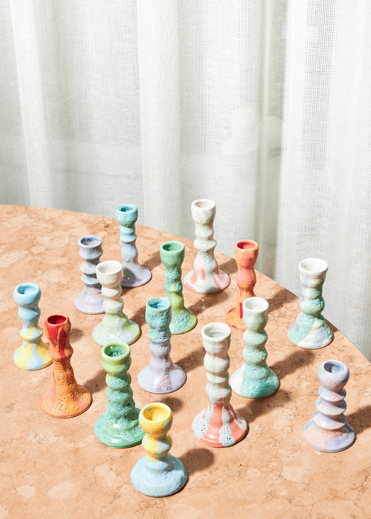 Lina E Ceramics Affordable Art Ceramics Handmade Handcrafted Candle Holder Modern Art Playful Joyful Colorful Artist Art Collection