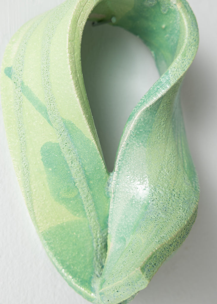 Lina E Ceramics Knot Sculpture Green Wall Art Unique Ceramic Artwork Playful Organic Shapes