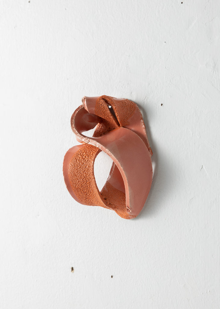 Lina E Ceramics Knot Sculpture Handmade Wall Art Contemporary Artwork Playful Art Abstract Art Piece Collectable Orange