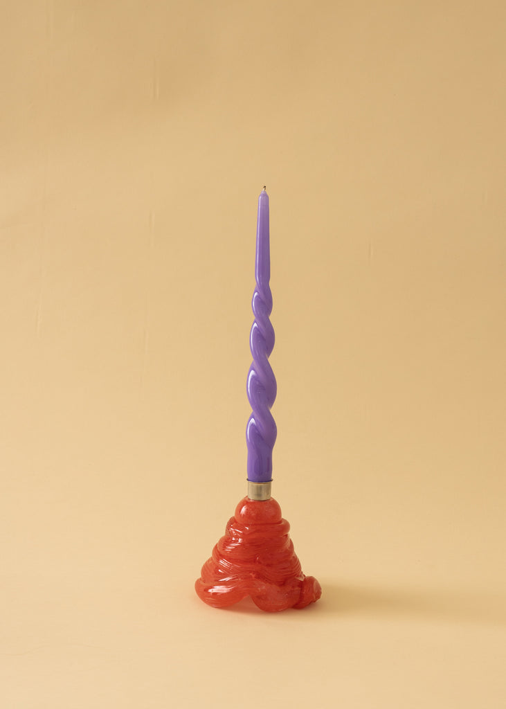 Linnea Hedenus Red Candle Holder Glass Sculpture Colourful Playful Home Decor Original Artwork Collectable Item 