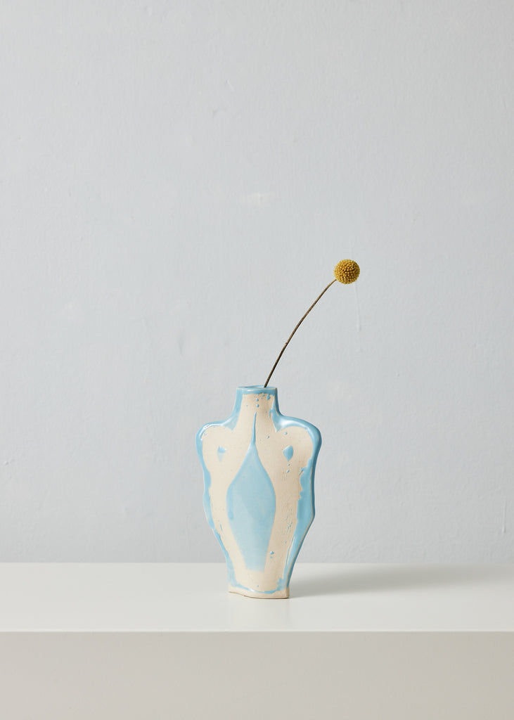 Lizzie Scarlett Towndrow Column Vase Handmade Home Decor Original Artwork Eclectic Interior Style Blue Vase Ceramic Sculpture