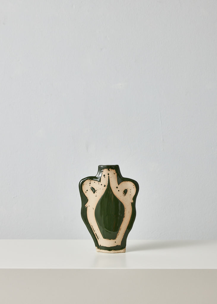 Lizzie Scarlett Towndrow Column Vase Handmade Home Decor Original Artwork Eclectic Interior Style Green Vase Ceramic Sculpture