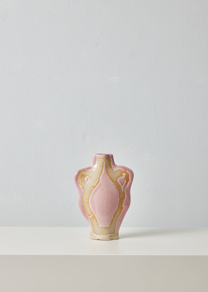 Lizzie Scarlett Towndrow Column Vase Handmade Home Decor Original Artwork Eclectic Interior Style Pink Vase Ceramic Sculpture