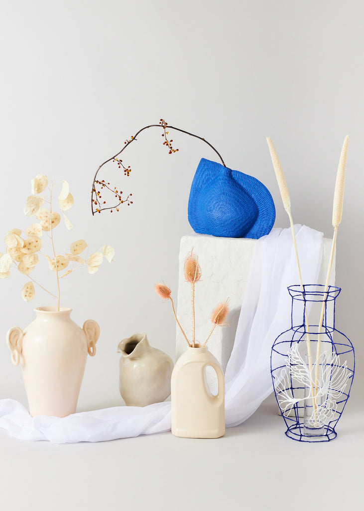 Lola Mayeras laundry vase beige playful handmade ceramic original sculpture affordable art Scandinavian interior collectable object curated art 