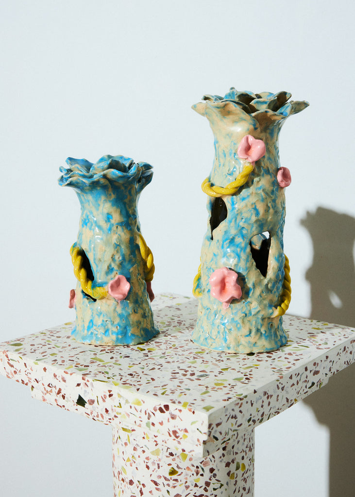Lou Berg Handmade Candle Holders Vases Blossom Handmade Artworks Contemporary Art Modern Art Affordable Art Curated Art Ceramic Artwork Sculpture Swedish Artist Female