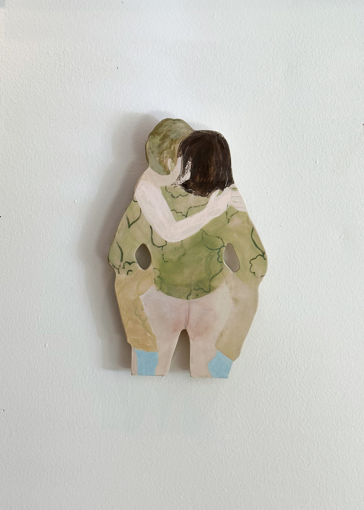 Malin Floryd Welin Playful Wall Sculpture Unique Sculptural Artwork Figurative Wall Art Handmade Ceramic