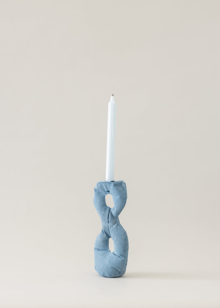 Marion de Raucourt Minestrone Handmade Candle Holder Casted Artwork Playful Blue Contemporary Modern Art