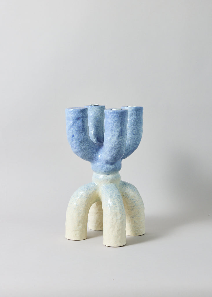 Marta Duarte Da Veiga Ceramic Candle Holder Blue White Original Artwork Contemporary Art Affordable Art Unique 