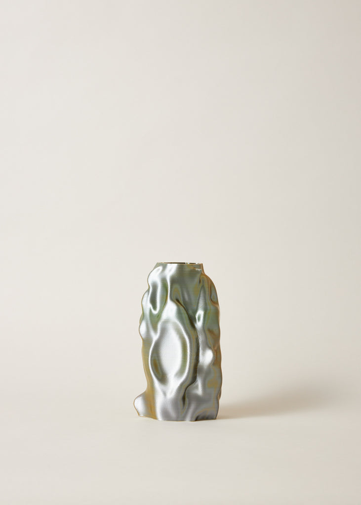 Niklas Jeroch Organic Angel Vase Silver Chrome Gold Eclectic Interior Style Original Artwork Handmade Art 3D printed art 