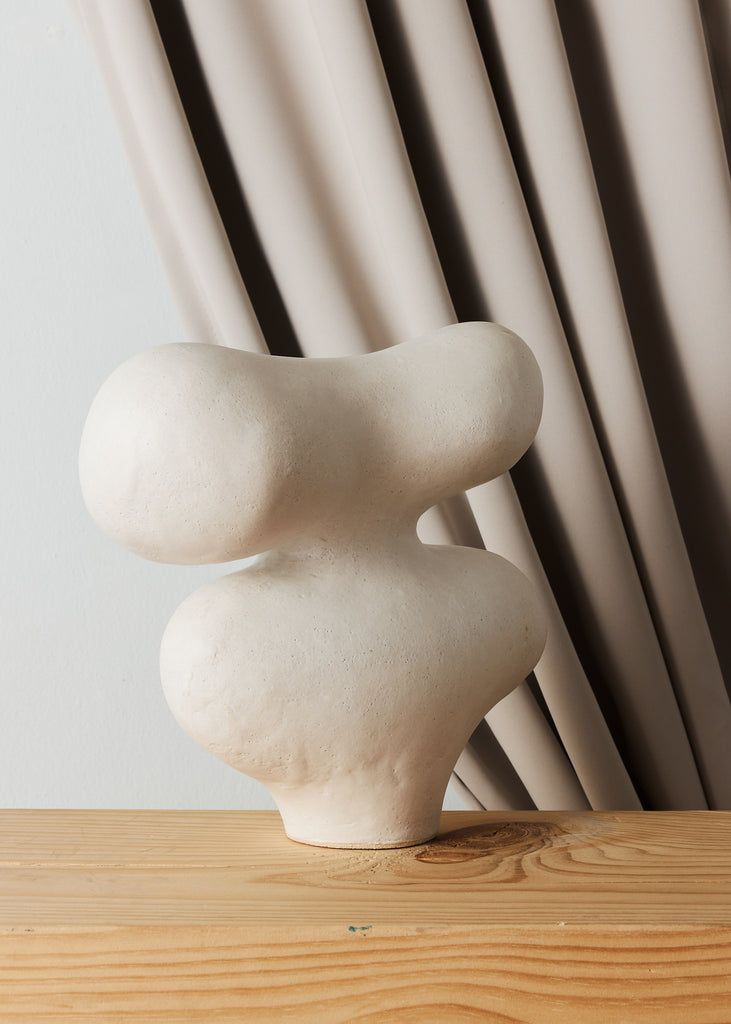 Noe Kuremoto Dogu Lady Handmade Artwork Ceramic Sculpture Original Art Sculptural Art Piece Minimalistic Art Style Handmade Home Decor Scandinavian Art Style White Sculpture Female Artist Affordable Art