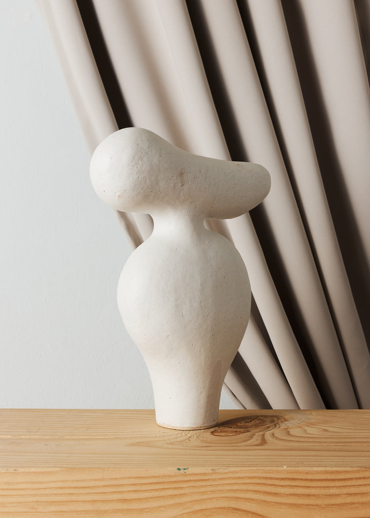 Noe Kuremoto Dogu Lady Handmade Artwork Ceramic Sculpture Original Art Sculptural Art Piece Minimalistic Art Style Handmade Home Decor Scandinavian Art Style White Sculpture Female Artist Affordable Art Buy Original Art